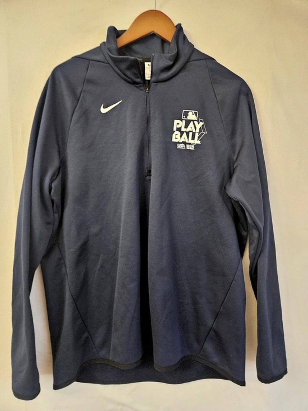 Nike MLB Play Ball USA Baseball Quarter Zip Pullover Men's Black Large